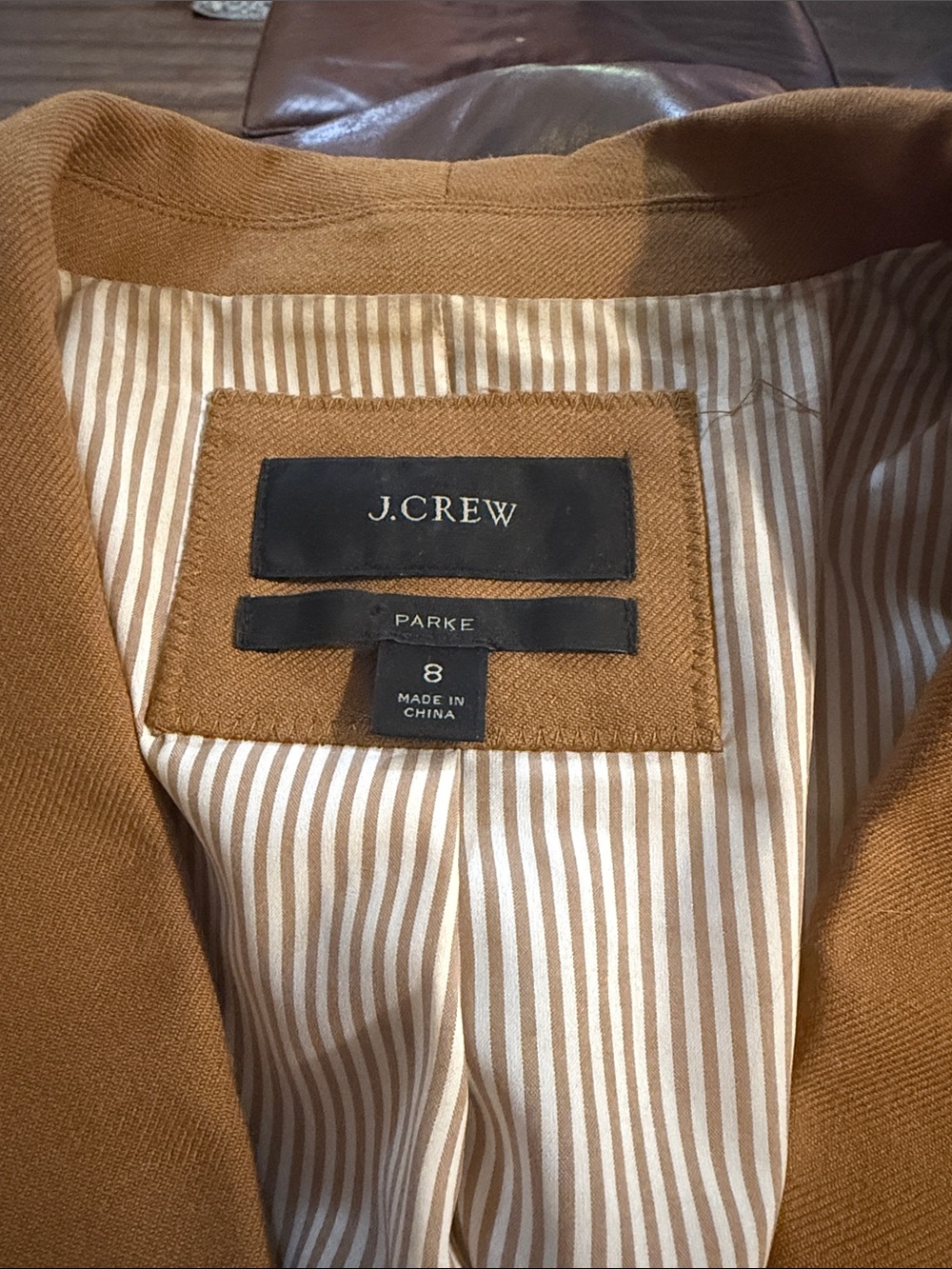 J. Crew Women's Camel Single-Button Shawl Lapel Blazer Parke collection - Picture 2 of 2